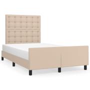 vidaXL Sängram utan madrass cappuccino 120x190 cm konstläder