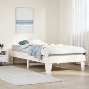vidaXL Sängram utan madrass vit 90x200 cm massiv furu