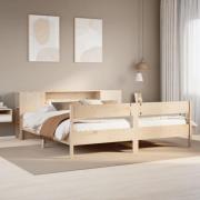 vidaXL Säng med bokhylla utan madrass 180x200cm massiv furu