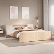 vidaXL Säng med bokhylla utan madrass 180x200cm massiv furu