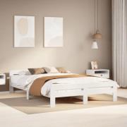vidaXL Sängram utan madrass vit 140x200 cm massiv furu
