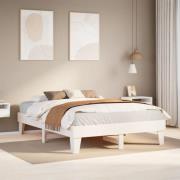 vidaXL Sängram utan madrass vit 140x200 cm massiv furu