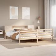 vidaXL Säng med bokhylla utan madrass 180x200cm massiv furu