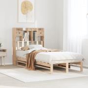 vidaXL Säng med bokhylla utan madrass 100x200cm massiv furu