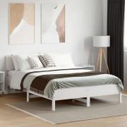 vidaXL Sängram utan madrass vit 140x200 cm massiv furu