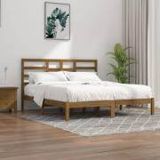 vidaXL Sängram honungsbrun massivt trä 200x200 cm
