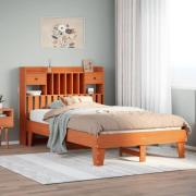 vidaXL Sängram utan madrass vaxbrun 120x190 cm massiv furu