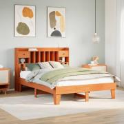 vidaXL Sängram utan madrass vaxbrun 140x190 cm massiv furu