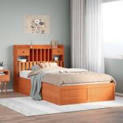 vidaXL Sängram utan madrass vaxbrun 120x190 cm massiv furu