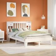 vidaXL Sängram utan madrass vit 160x200 cm massiv furu