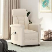 vidaXL Elektrisk reclinerfåtölj beige mikrofiber