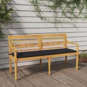 vidaXL Bataviabänk med antracit dyna 150 cm massiv teak