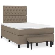 vidaXL Ramsäng med madrass taupe 120x190 cm tyg