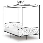 vidaXL Sänghimmel utan madrass svart metall 140x200 cm