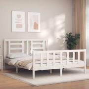 vidaXL Sängram utan madrass vit 160x200 cm massiv furu
