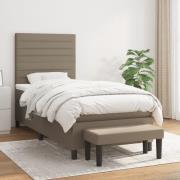 vidaXL Ramsäng med madrass taupe 90x190 cm tyg