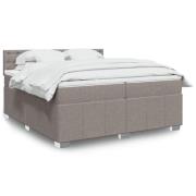 vidaXL Ramsäng med madrass taupe 200x200 cm tyg
