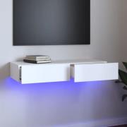 vidaXL Tv-bänk med LED-belysning vit 90x35x15,5 cm