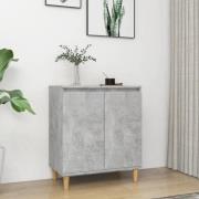vidaXL Skänk massiva träben betonggrå 60x35x70 cm konstruerat trä