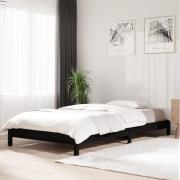 vidaXL Stapelbar säng svart 90x200 cm massivt furuträ