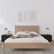 vidaXL Sängbord 2 st svart 40x34x35 cm massiv furu