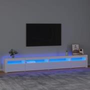 vidaXL Tv-bänk med LED-belysning vit högglans 270x35x40 cm