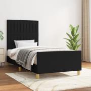 vidaXL Sängram utan madrass svart 90x190cm tyg