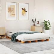vidaXL Pallsäng vaxad brun 140x200 cm massiv furu