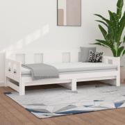 vidaXL Bäddsoffa vit massiv furu 2x(90x200) cm