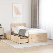 vidaXL Sängram utan madrass 90x190 cm massiv furu