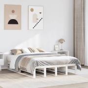 vidaXL Sängram utan madrass vit 150x200 cm massiv furu