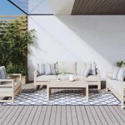 vidaXL Trädgårdsmatta marinblå och vit 80x250 cm vändbar