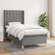 vidaXL Ramsäng med madrass mörkgrå 100x200 cm tyg