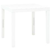 vidaXL Trädgårdsbord vit 78x78x72 cm plast