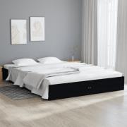 vidaXL Sängram svart massivt trä 150x200 cm