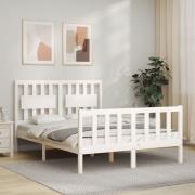 vidaXL Sängram utan madrass vit 120x200 cm massiv furu