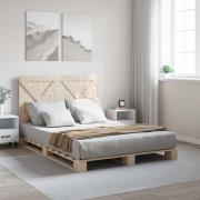 vidaXL Sängram med huvudgavel 160x200 cm massiv furu