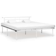 vidaXL Sängram utan madrass vit metall 180x200 cm