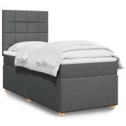 vidaXL Ramsäng med madrass mörkgrå 100x200 cm tyg