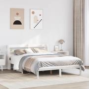 vidaXL Sängram utan madrass vit 140x200 cm massiv furu