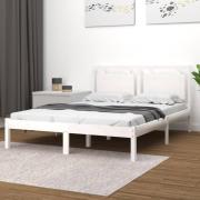 vidaXL Sängram vit massivt trä 180x200 cm