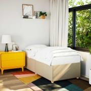 vidaXL Sängram utan madrass gräddvit 100x200 cm tyg