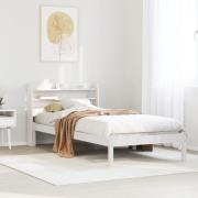 vidaXL Sängram utan madrass vit 90x200 cm massiv furu