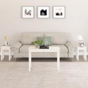 vidaXL Satsbord 3 st vit massiv furu