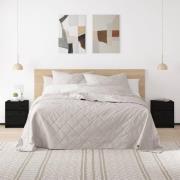 vidaXL Sängbord 2 st svart 40x31x50 cm massivt furu