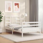 vidaXL Sängram utan madrass vit 100x200 cm massiv furu