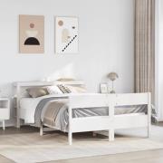 vidaXL Sängram utan madrass vit 150x200 cm massiv furu