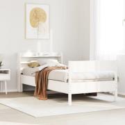 vidaXL Sängram utan madrass vit 75x190 cm massiv furu