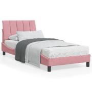vidaXL Bed with Mattress "Hanko" Pink 90x190 cm Velvet