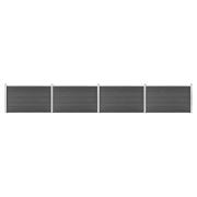 vidaXL Staketpaneler WPC 699x105 cm svart